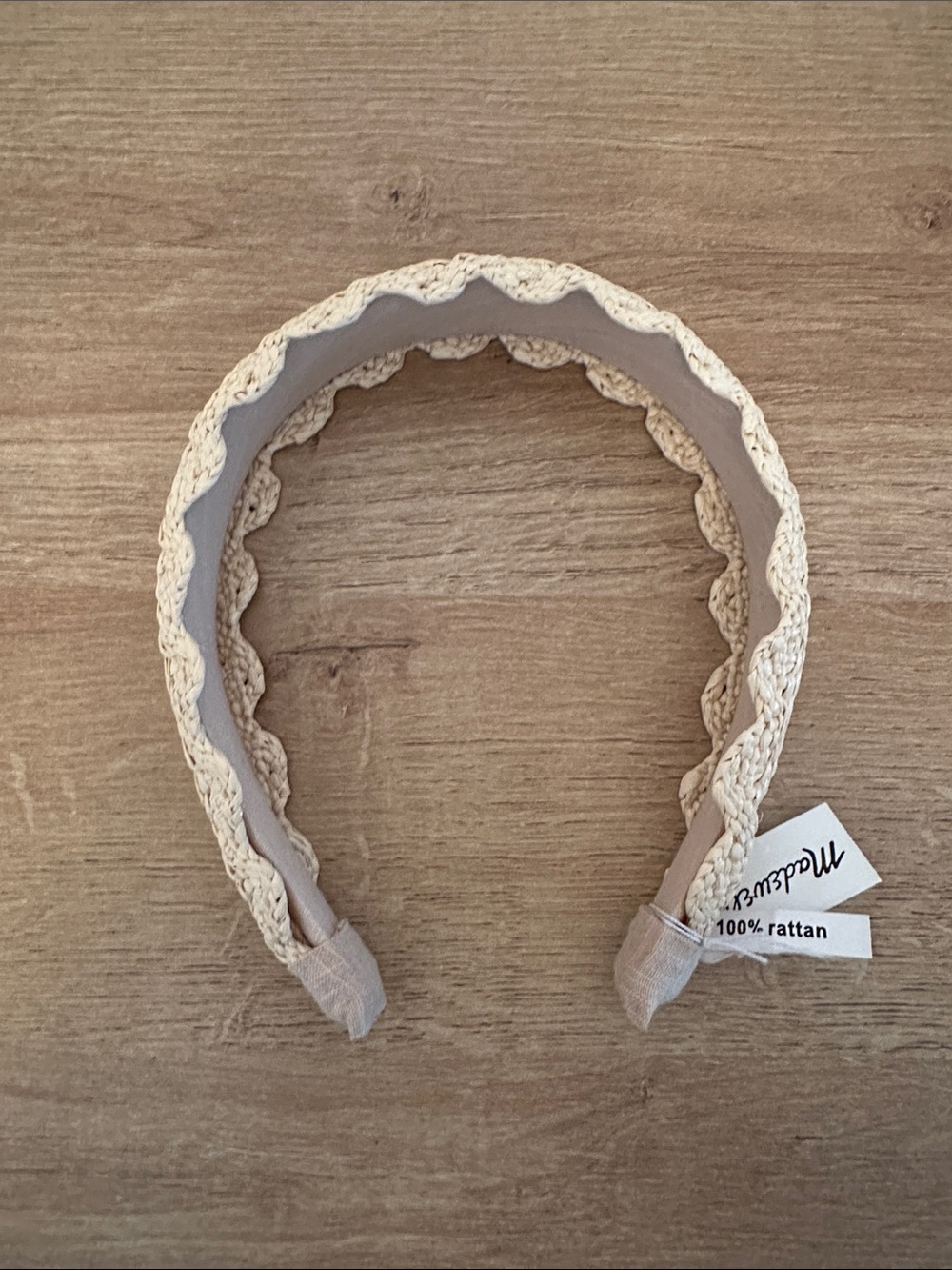 NWT Madewell Scalloped Braided Rattan Headband - 100% Rattan